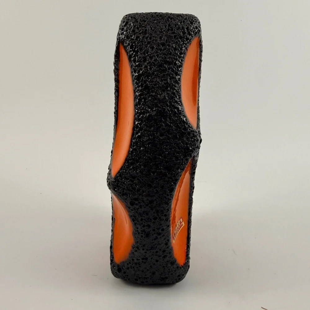 Roth Keramik 311-18 Fat Lava Vase Orange Black West Germany 1970s